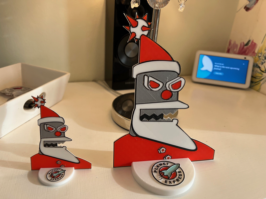 robot santa - futurama by useless engineering art 2d christmas 3d print model - Mito3D
