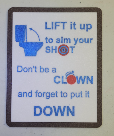 bathroom sign by tanugisa household decor funny lift clown 3d print model - Mito3D