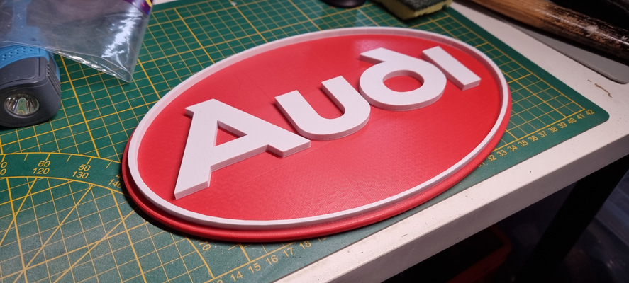 audi logo by schlumpfi hobby diy fahrzeuge 3d print model - Mito3D