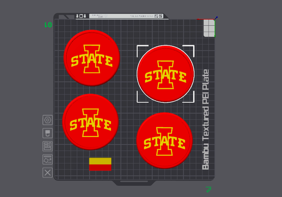 iowa state coaster by hastcustom3dprints household house models football cyclone cyclones 3d print model - Mito3D