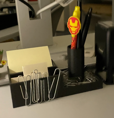 bolígrafo organizador by mrtritop casa oficina envase lápiz clip papel publícalo poseedor escritorio accesorios accesorio 3d print model - Mito3D