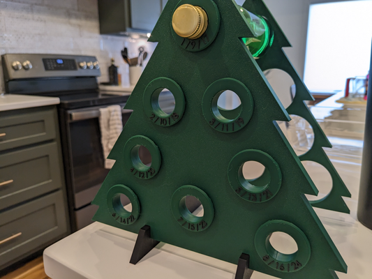 advent christmas tree small wine bottles v2 remixed by baillargeondavid household festivities calendar 3d print model - Mito3D