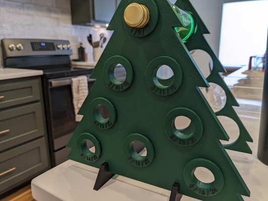 avvento natale albero piccolo vino bottiglie v2 remixato by baillargeon david domestico festività calendario 3d print model - Mito3D