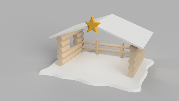 navidad natividad escena cabina by hg diseño casa festividades 3d print model - Mito3D