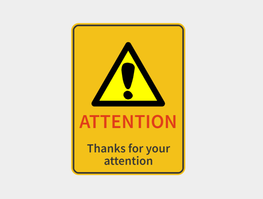 thanks attention sign by rzhengx art signs & logos maker warning warningsign caution cautionsign 3d bambu bambulab my funny gag lol 3d print model - Mito3D
