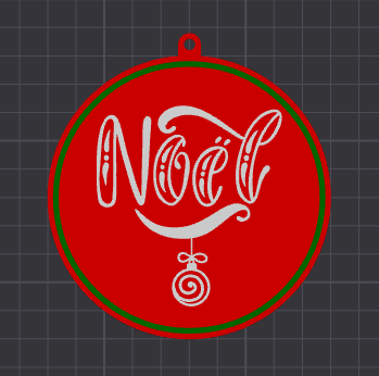 noel ornament by ri printing art 2d christmas 3D print model - Mito3D