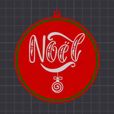 noel ornament by ri drucken kunst 2d weihnachten 3d print model - Mito3D