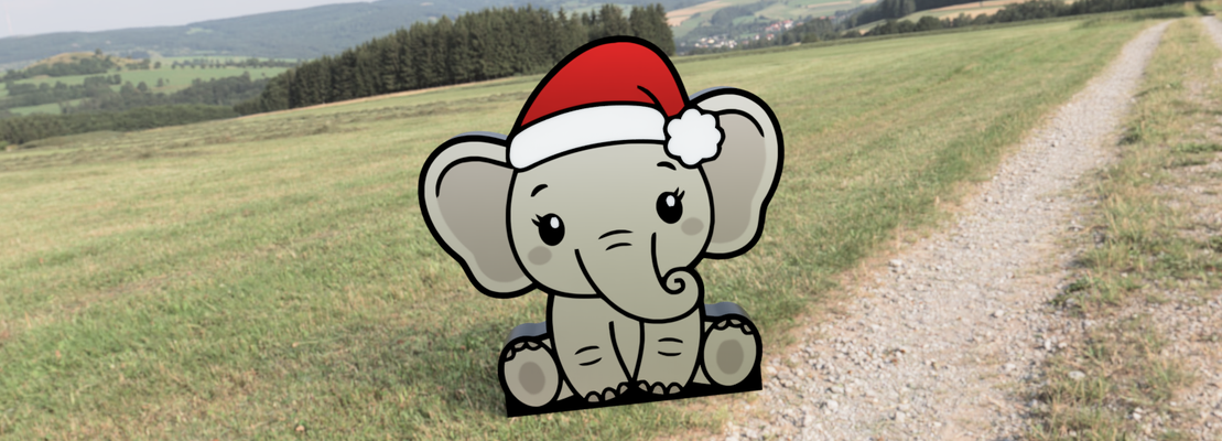 elefant weihnachten leuchtkasten by lefty3d kunst zeichen logos 3d print model - Mito3D