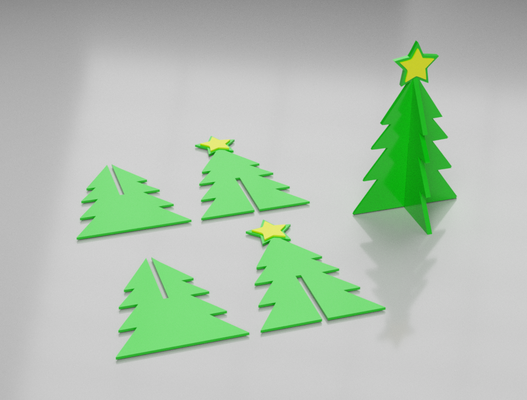navidad árbol montaje by magia estudio 3d casa festividades easyprint decoración requiere ensamblaje 2023 estrella multicolor 3d print model - Mito3D