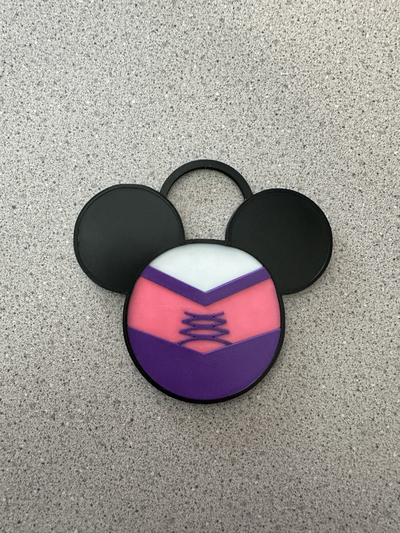 rapunzel mickey ears ornament by 3d imagineer household decor disney christmas princess mouse decoration multi color print printing colour zipper pull 3d print model - Mito3D
