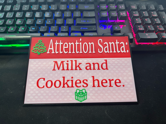 attention santa sign by thechef art signs & logos holiday cookie 3d print model - Mito3D