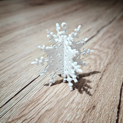 christmas snowflake ornament by timbey household festivities x-mas snow tree holiday decoration no supports 3d print model - Mito3D