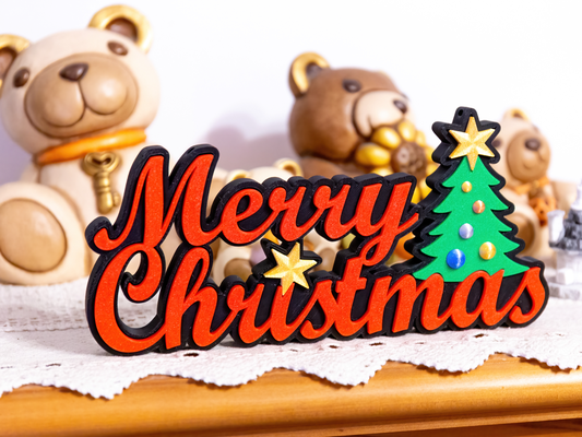 merry christmas sign decoration by officina23 household festivities 3d print model - Mito3D