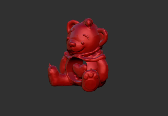 san valentino giorno orsacchiotto orso by wazza10 domestico arredamento peluche cuore 3d print model - Mito3D