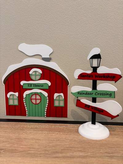 reparar duende on estante casa poste luz remezclado by cobo decoración estanteria navidad papa noel papá días festivos firmar ornamento 3d print model - Mito3D