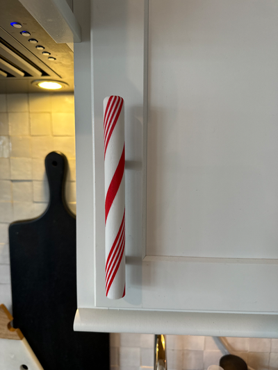 candy cane cabinet handle cover remixed by onetgarret household decor christmas candycane holiday 3d print model - Mito3D