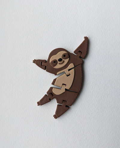 articolato bradipo portachiavi by squadra bello arte sculture carina animale flessibile 3d print model - Mito3D
