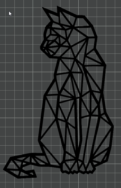 gato polígono arte parede geométrico by ben 2d ams 3d print model - Mito3D