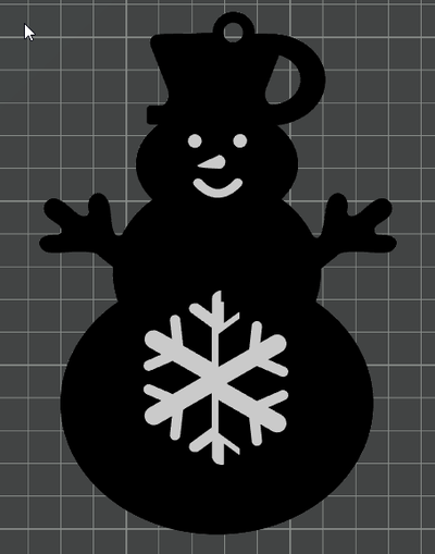 snowman ornament christmas snowflake by ben art 2d snowflakes 3d print model - Mito3D