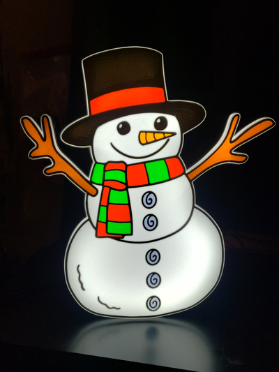 frosty snowman lightbox by hjtatum art signs & logos 3d print model - Mito3D