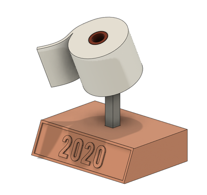 gabinetto carta trofeo by creatività laboratorio domestico arredamento porta via toilette roll titolare supporto papaer gadget 2020 divertente meme divertimento decorazione bagno 3d print model - Mito3D
