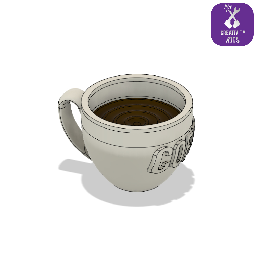 caffè tazza portachiavi by creatività laboratorio moda modelli caffe caff memoria cffee cofe tazzina accessori accessorio caffeinato caffeina divertimento regalo idea bicchiere bicchierino italia italiano 3D print model - Mito3D