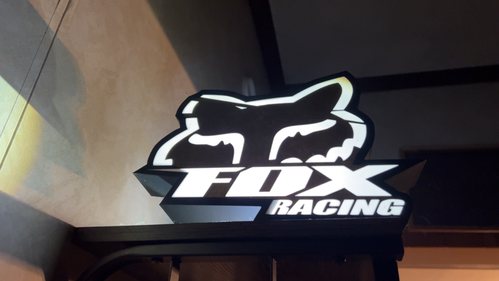 fox racing light by gfy racin art signs & logos box lightbox moto 3d print model - Mito3D