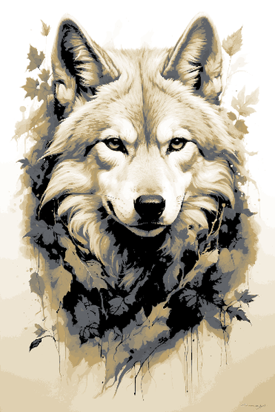 wolf porträt sepia hutschmiede by abonnieren kunst 2d wild 3d print model - Mito3D