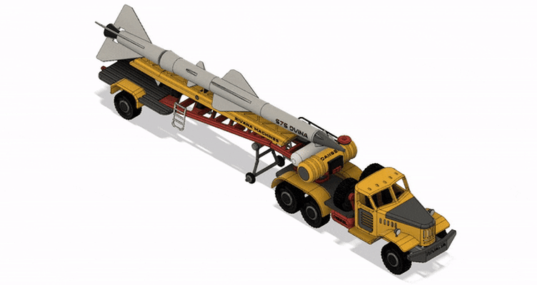 gelb zil sam transport lkw by schwarz jack hobby diy fahrzeuge krieg automobil armee thingiverse erbe rakete miliar 3d print model - Mito3D