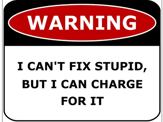 fix stupid warning by mello roberto art signs & logos informative work coworker 3d print model - Mito3D