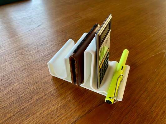 ondulado escritorio organizador teléfono estante soporte by prestigio prototipo casa oficina moderno diseño rápido 3d print model - Mito3D