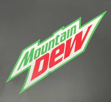 mtn dew logo multicolor - one sided by andreww art 2d mtndew a1 mini 3d print model - Mito3D