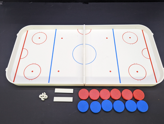 sling puck hockey by k2thestank toys & games board elastic boardgames canadian super slingpuck 3d print model - Mito3D