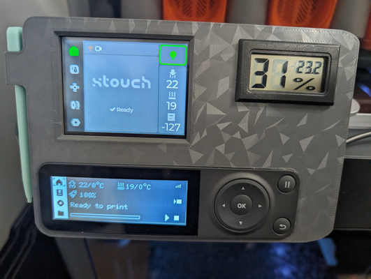 p1s chamber temperature & xtouch screen mount remixed by astracd 3d printer accessories bambu lab bambulab p1p display humidity 3d print model - Mito3D