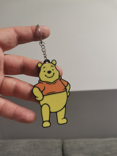 winnie pooh multicolor keychain by bt3d printing art signs & logos disney 3d print model - Mito3D