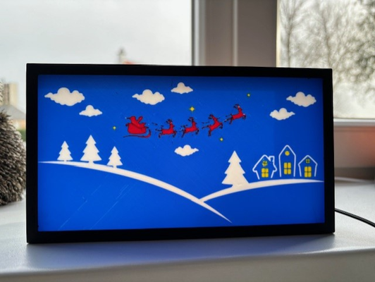 noel manzara kutu by eskimiş 3d ev halkı şenlikler 3d print model - Mito3D