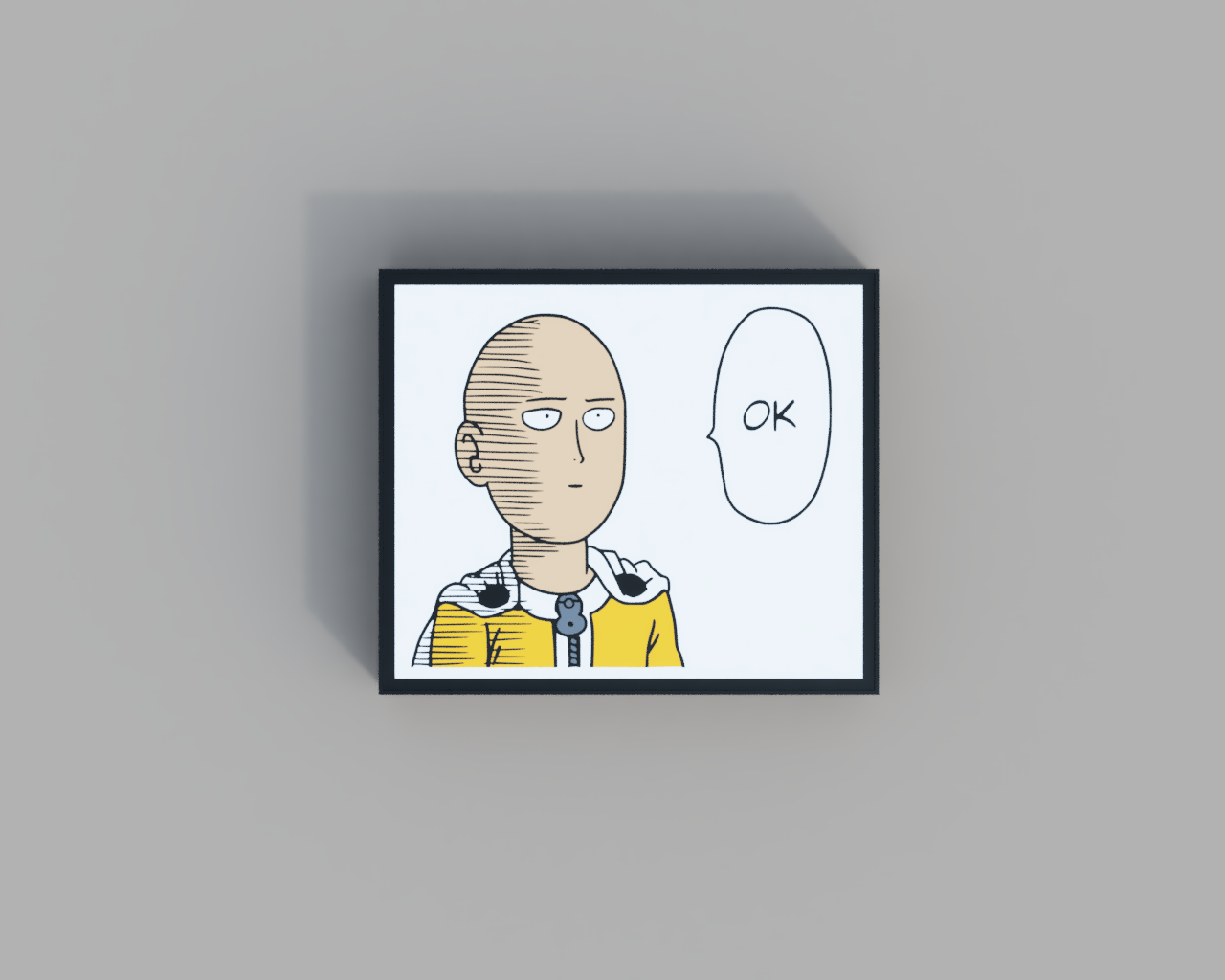 saitama schlagen leuchtkasten led lampe by nico91 kunst zeichen logos anime animefans mancave manga licht box leuchtkästen 3D print model - Mito3D