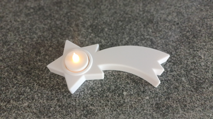 sternschnuppe teelicht - shooting star tealight by derextremehammy household decor led tea light stern christmas weihnachten 3d print model - Mito3D