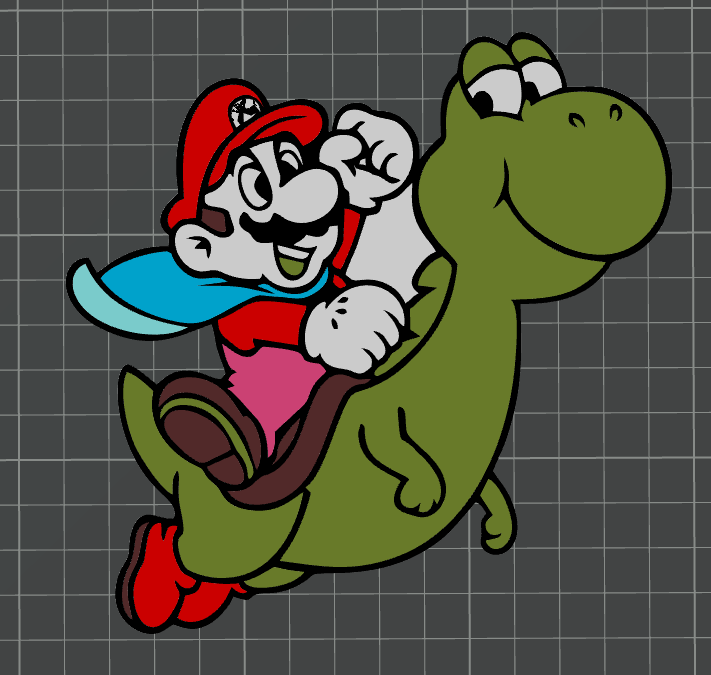 super mario yoshi by arte 2d nintendo ams pronto 3D print model - Mito3D