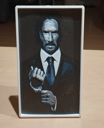 rahmen keanu reeves hutschmiede neu gemischt by allan fonroques kunst 2d docht john 3d print model - Mito3D