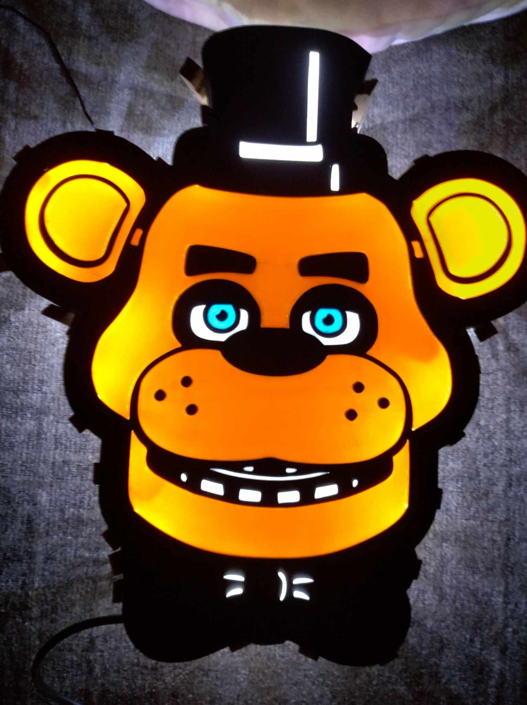 nuits at freddy led lumière boîte by balorfan85 art panneaux logos freddys fnaf freddy 3D print model - Mito3D