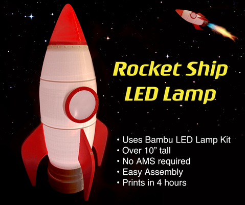 rocket ship lamp by sh designs household decor led light spaceship space 3d print model - Mito3D