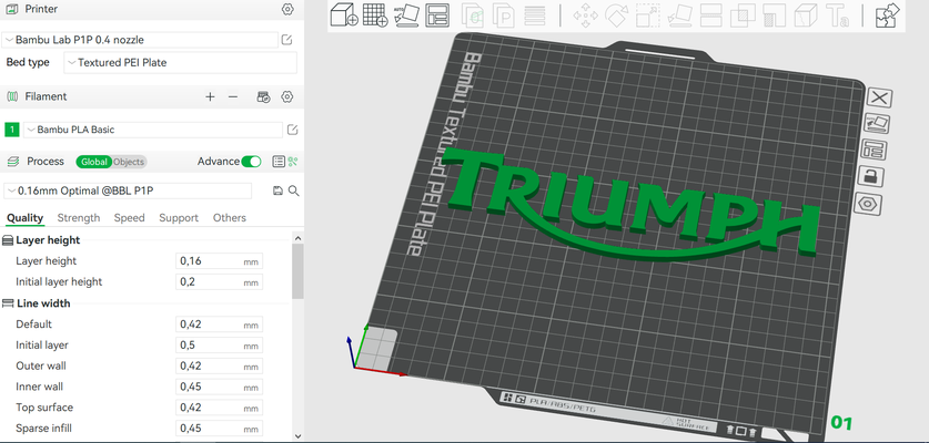 triomphe logo by lukas museau mouche art panneaux logos triompheclassiques moteur cycle motogp 3d print model - Mito3D