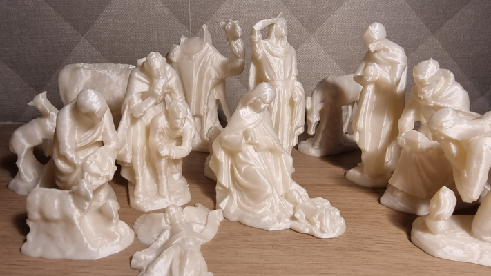 natividad escena cifras by señor jay casa decoración navidad jesús joseph ángel 3d print model - Mito3D