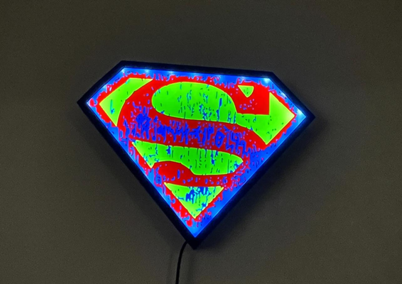 superman led light box by balorfan85 art signs & logos 3d print model - Mito3D