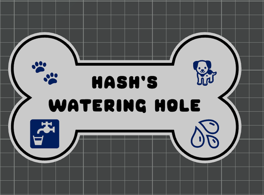 pet watering sign xd by 3dbulla art signs & logos food bowl water maker dog 3d print model - Mito3D