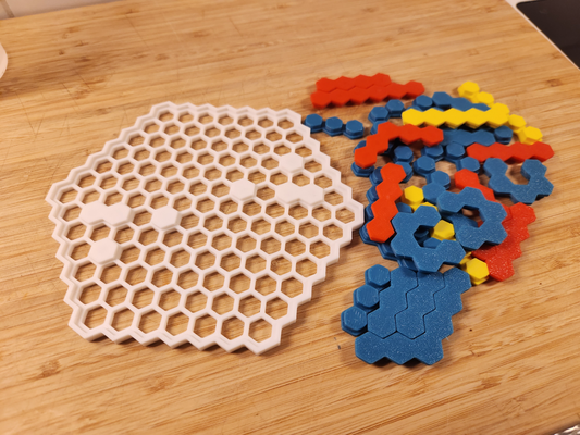 rompecabezas hexagonal by ollemark juguetes juegos maleficio divertido niño niños p1p p1 p1s x1 x1c a1 ams difícil medio 3d print model - Mito3D