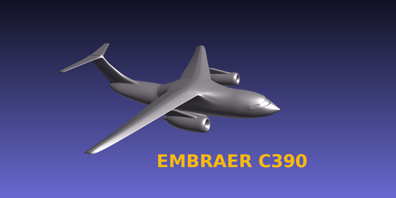embraer c390 by supertrurl pasatiempo bricolaje diy vehiculos kc 390 aeronave 3d print model - Mito3D