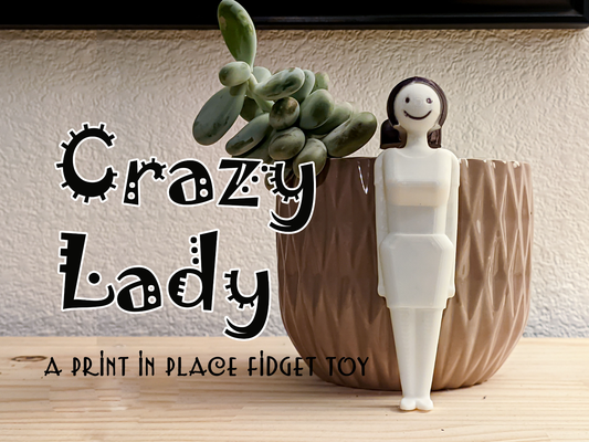 crazy lady by occupied brain toys & games characters fidget fidgettoy crazylady woman girl 3d print model - Mito3D