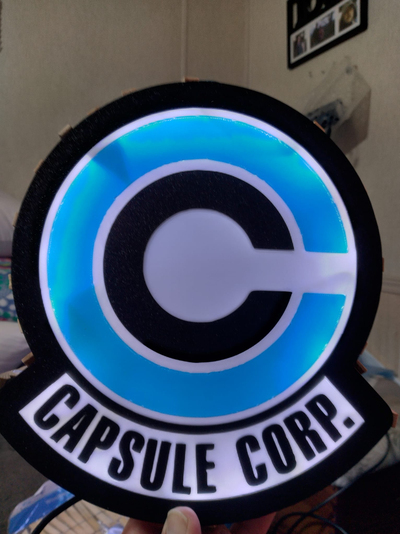 capsule corp led light box by balorfan85 art signs & logos corp dragon ball z 3d print model - Mito3D